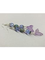 Our Twisted Dahlia E011 Lavender Mermaid Tails with Silver and Lavender Crystal Earrings