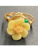 Our Twisted Dahlia R002 Yellow Daffodil Ring Size 12