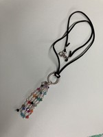 Our Twisted Dahlia N215 Rainbow Crystal and Black Suede Necklace