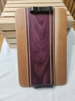 M220 Dk Bronze Handled Charcuterie Board - Cherry Walnut Purple