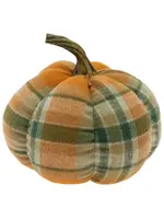 Boston International 5.5" Autumn Plaid Pumpkin Fall / Thanksgiving