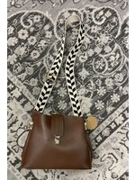 Daisy Mae Brown Purse w/checkered strap