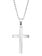 Sterling Silver Plain Polished Domed Cross Necklace