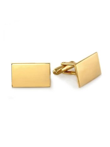 Gold Plated Rectangular Cuff Links
