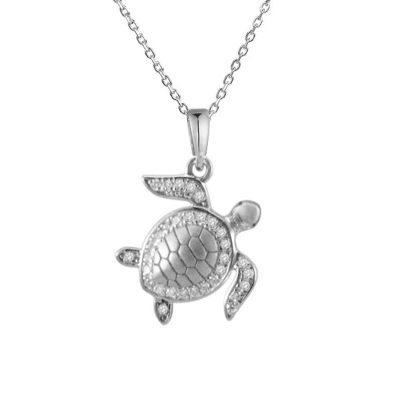 Small Diamond Turtle Pendant