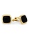 Gold Plated with Black Lacquer Cuff Links
