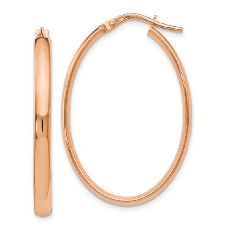 Rose Gold Oval Hoops