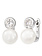 Sterling Silver Pearl and White Sapphire Earrings