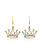 14K Yellow Gold Diamond Crown Earrings
