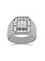14KT WG 1.00CTW ROUND & PRINCESS DIAMOND CLUSTER RING