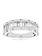 14K White Gold Pave and Baguette Diamond Band
