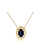 14K Yellow Gold Scalloped Halo Sapphire Necklace