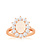 14K Rose Gold Opal with Diamond Halo Ring