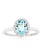 14K White Gold Oval Aquamarine and Halo Ring