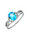 14K White Gold Blue Topaz and Diamond Ring