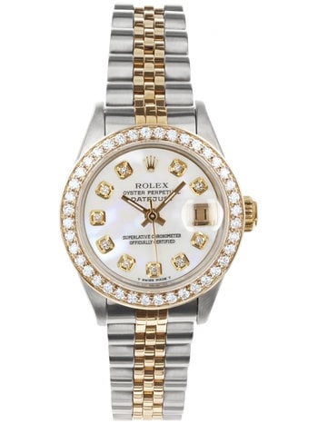 Pre-Owned Rolex Oyster Datejust with Mother of Pearl Diamond Dial & Bezel