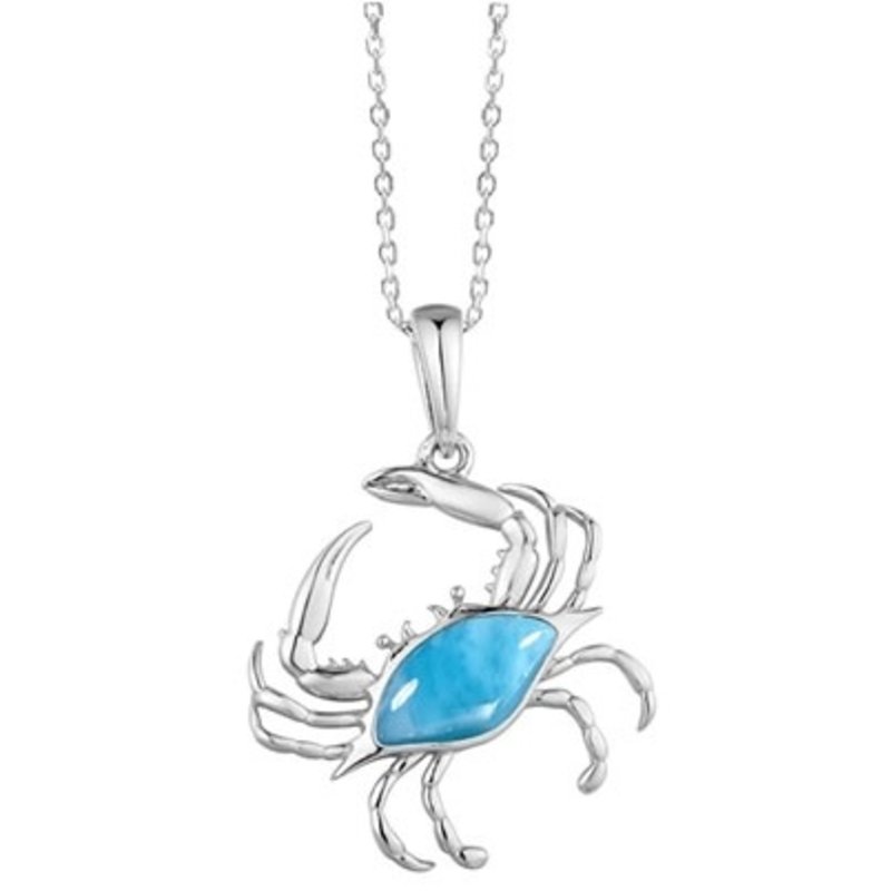 Sterling Blue Crab Necklace