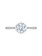 14K White Gold Round Diamond Engagement Ring with Pave Shank