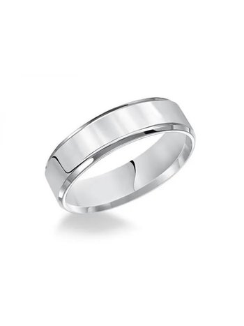 White Gold Carved Wedding Band