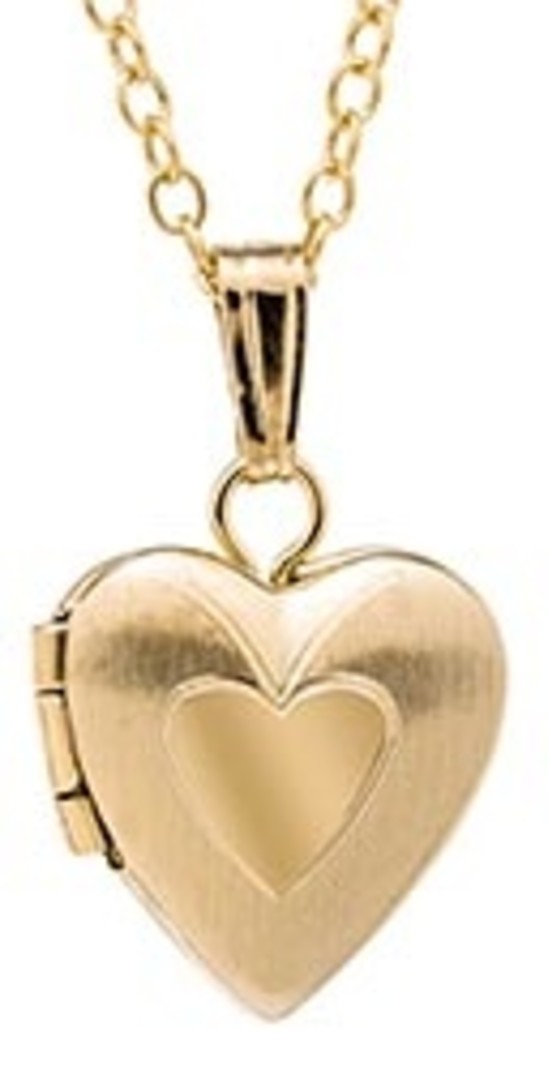 14K Gold Filled Hand Engraved Children's Heart Locket