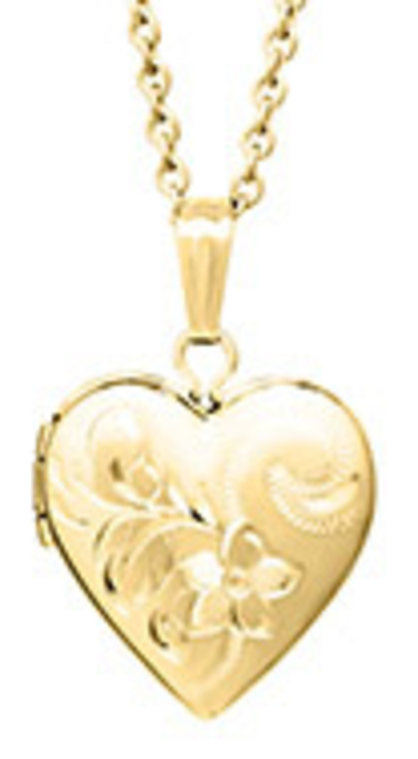 MARATHON 14K Gold Filled Hand Engraved Heart Locket