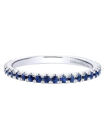 Gabriel & Co. 14K White Gold Sapphire Stackable Ring