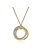 Gabriel & Co. 14K Yellow-White Gold Interlocking Circles Pendant Necklace with Diamond Pave