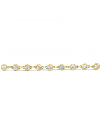 14K Yellow Gold Diamond Bezel Set Bracelet