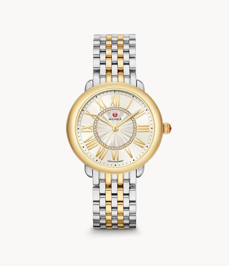 MICHELE Serein Mid Two-Tone 18K Gold Diamond Dial Watch