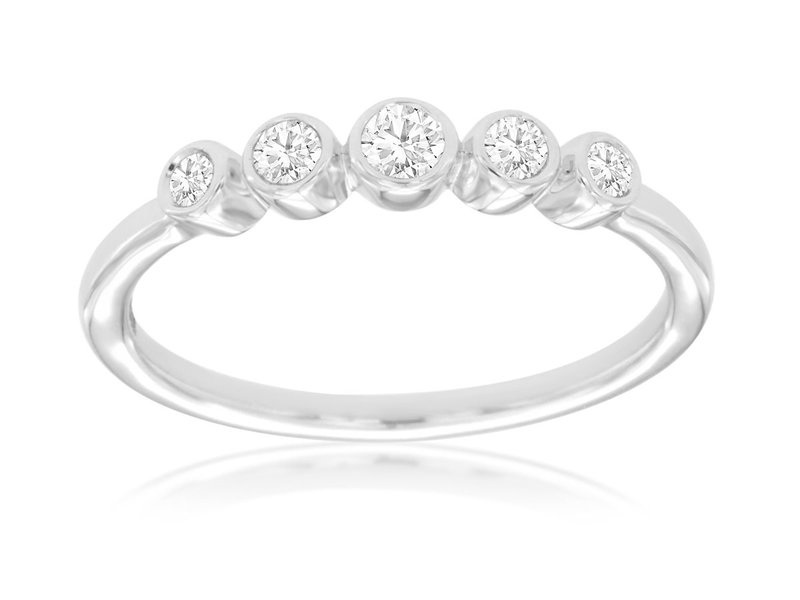 14K White Gold Bezel Set Diamond Ring