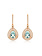 14K Rose Gold Aquamarine and Diamond Earrings
