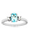 14K White Gold Aquamarine and Diamond Three Stone Ring