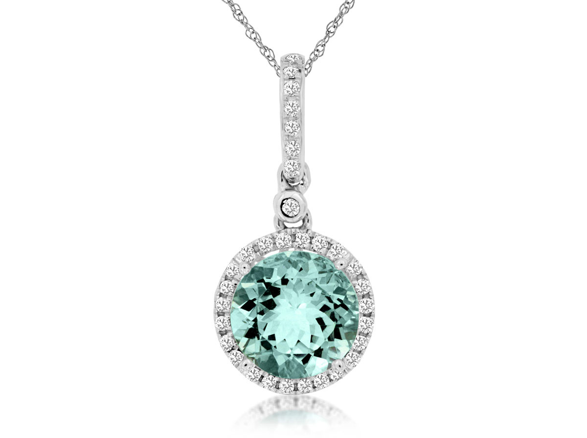 Aquamarine Gemstone Necklaces Online in USA - Aqua Stone Necklace