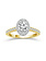 14K Two Tone Oval Inspired Diamond Halo Ring