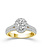14K Yellow Gold Oval Diamond Halo Engagement Ring