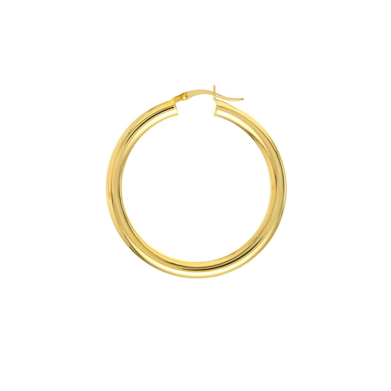 10K Yellow Gold 4x40mm Large Polished Hoops