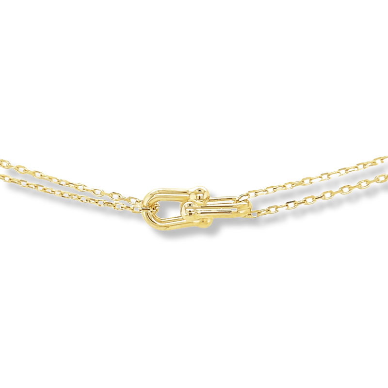 10K Yellow Gold Double Strand Link Necklace