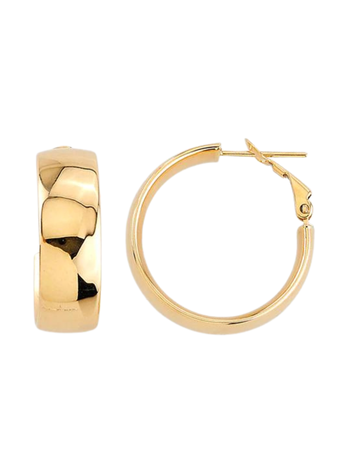 10K Yellow Gold Wide Band Hoops