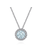 14k White Gold Diamond Halo Aquamarine Pendant Necklace