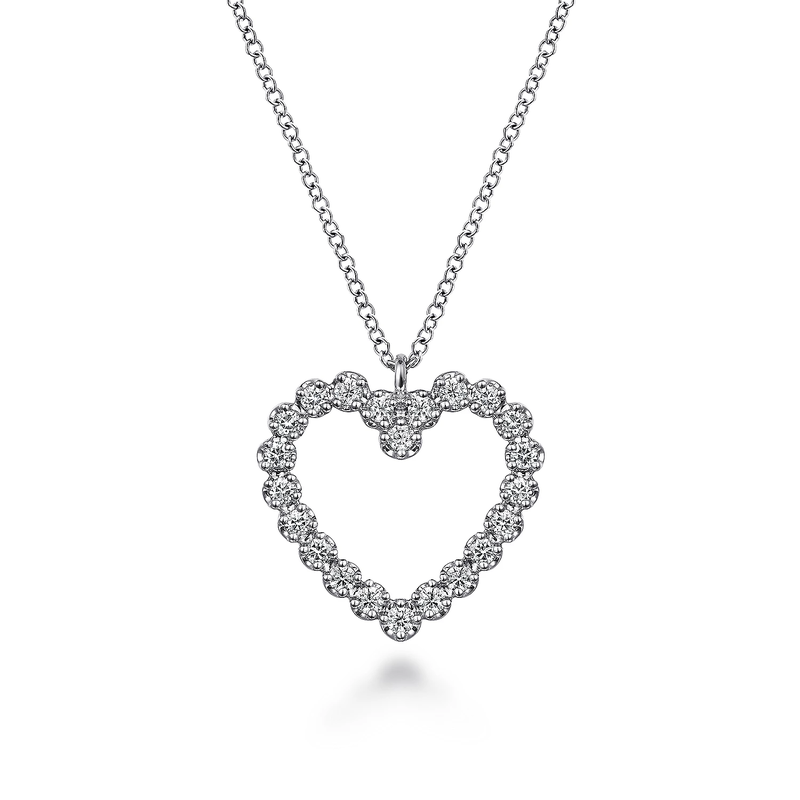   Collection 14k White Gold and Diamond Heart