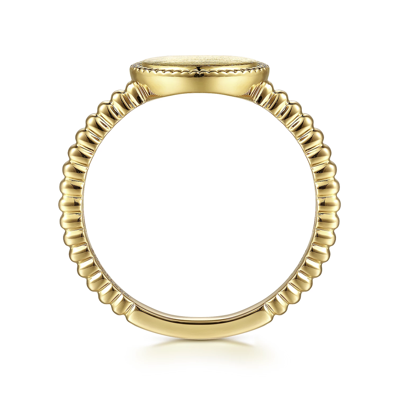 14K Yellow Gold Personalized Signet Ring