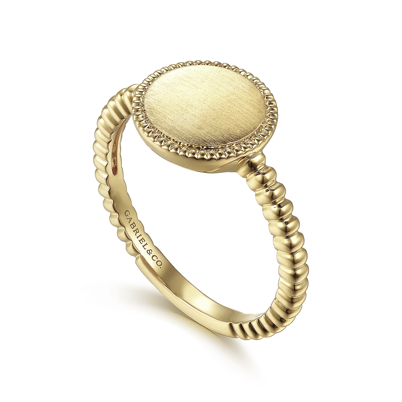 14K Yellow Gold Personalized Signet Ring