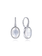 925 Sterling Silver Rock Crystal and White Mother of Pearl Drop Earrings