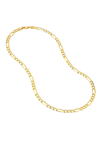 10K Yellow Gold 22" Concave Figaro Chain