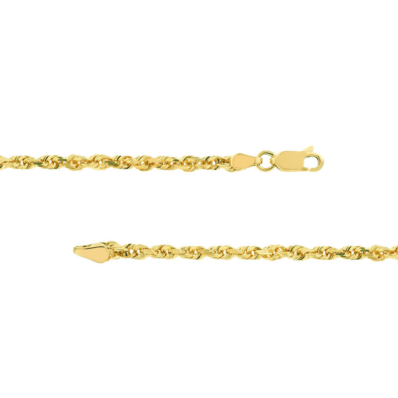 3mm Diamond Cut Rope Chain with Lobster Lock