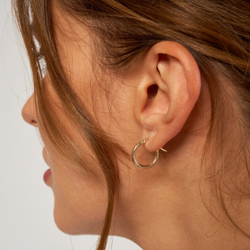 2mm x 25mm Polished Hoop Earrings