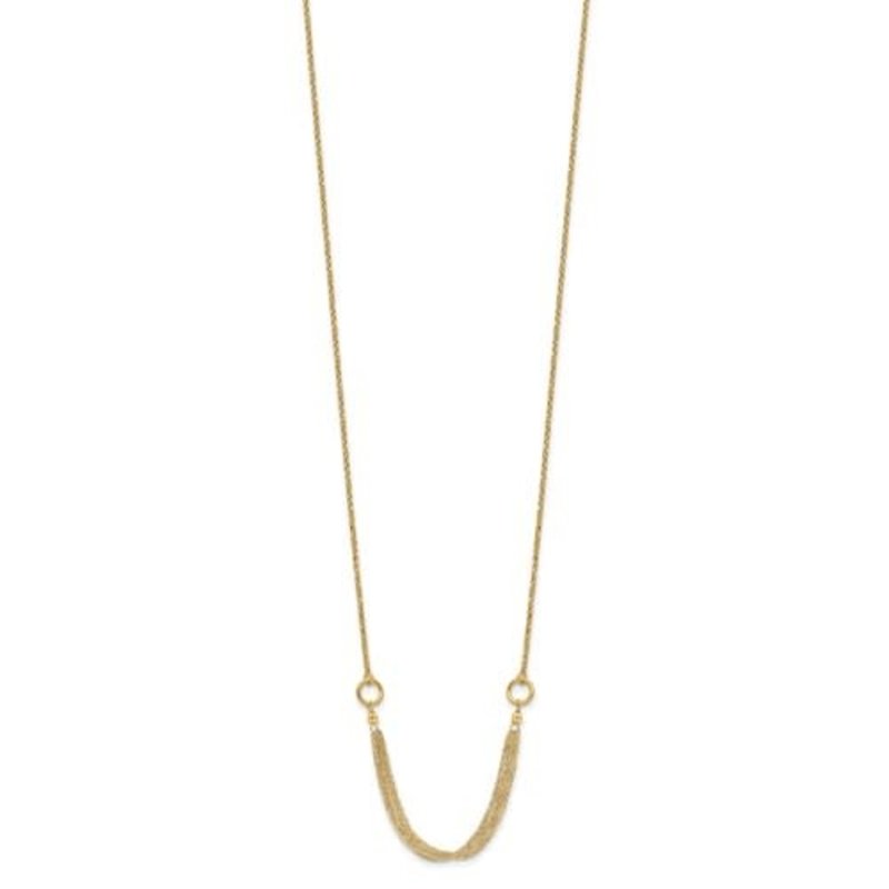 14K Diamond-cut Multi-strand Accent with 1in. ext. Necklace