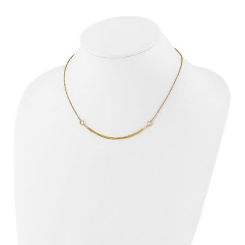 14K Diamond-cut Multi-strand Accent with 1in. ext. Necklace