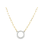 14K Two Tone Paper Clip and Diamond Circle Necklace
