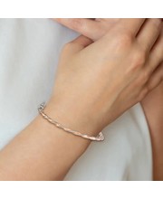 14K Rose Gold & White Gold Twisted Bangle Bracelet